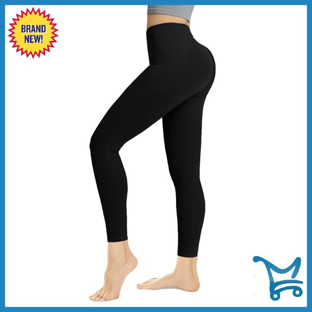 High Waist Tummy Control Leggings 25" Squat Proof Compression Side Pocket